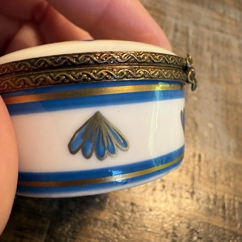 Limoges France Dubarry Trinket Box Mazel Tov Star Of David Peint Main Hebrew